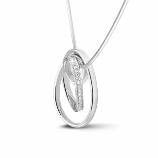 Collane con diamanti - Vendita esclusiva BAUNAT (senza diritto di restituzione entro 30 giorni) - Pendente con diamante da 0,65 carati in oro bianco
