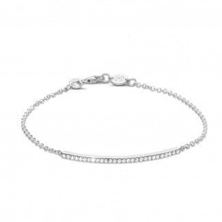 Bracciale da donna - Bracciale con diamanti fini da 0,25 carati in oro bianco