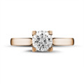 Anello solitario con diamante da 1,00 carati in oro rosso