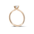 Anello solitario da 0,50 carati in oro rosso con diamante princess