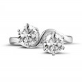 Anello Toi et Moi con diamante da 1,50 carati in oro bianco