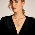 Collana da 7,70 carati in oro rosso con diamanti rotondi, marquise, a goccia e a forma di cuore