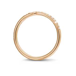 Anelli - Anello eternity con diamanti curvi da 0,20 carati (mezzo set) in oro rosso