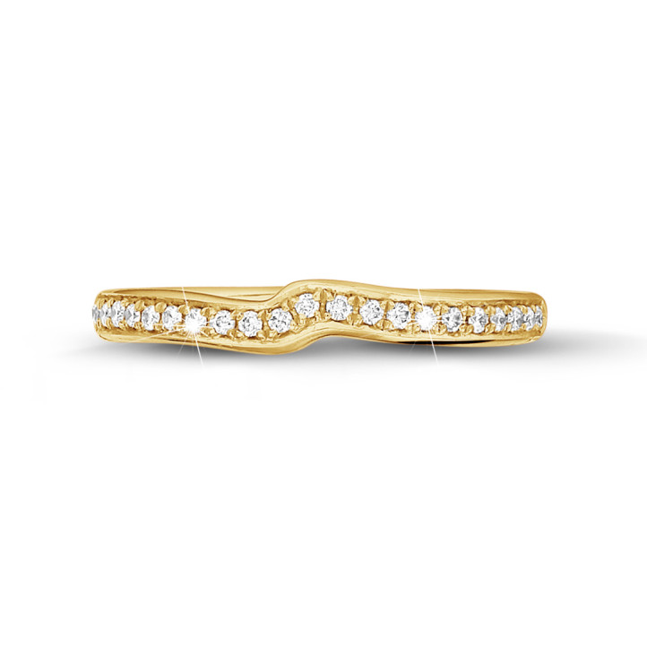 Anello eternity con diamanti curvi da 0,20 carati (mezzo giro) in oro giallo