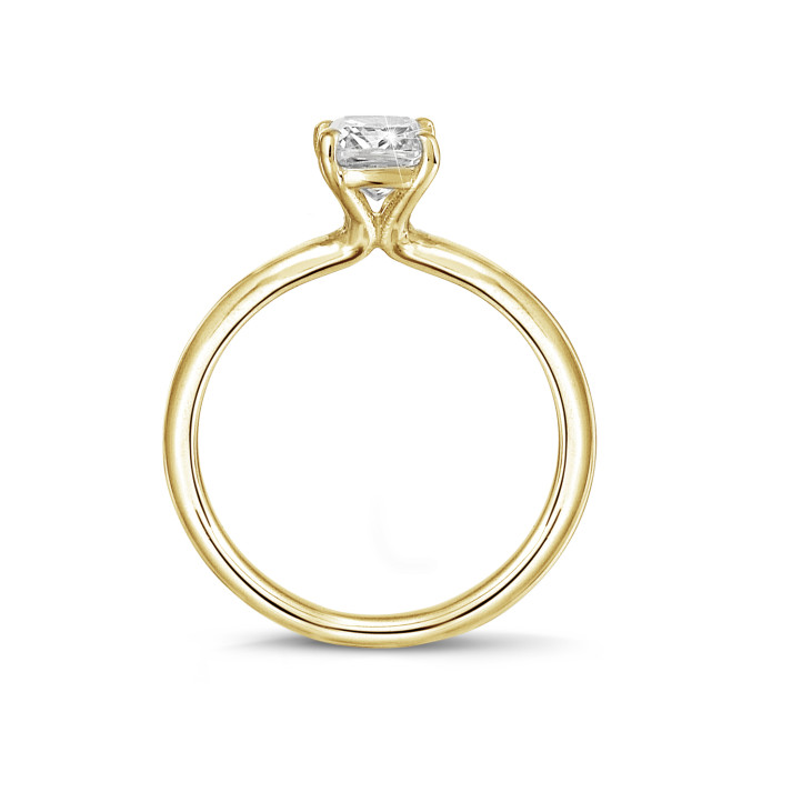 Anello solitario da 2,00 carati con diamante taglio smeraldo in oro giallo