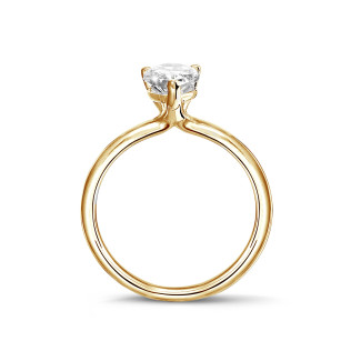 Anelli - Anello solitario da 2,00 ct in oro giallo con diamante a goccia