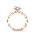 Anello con halo in oro rosso e diamante a goccia da 0,70 ct