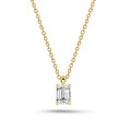 Pendente con diamante solitario taglio smeraldo da 1,00 carati in oro giallo
