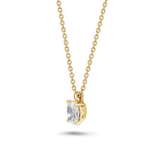 Gioielli con forme fantasia - Pendente con diamante solitario da 1,00 carati con taglio ovale in oro giallo