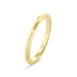 Fede nuziale con superficie leggermente bombata di 2,00 mm in oro giallo 