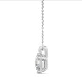 Pendente solitario da 1,00 carati in oro bianco con diamante taglio Asscher