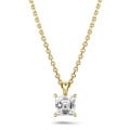 Pendente solitario da 1,00 carati in oro giallo con diamante taglio Asscher