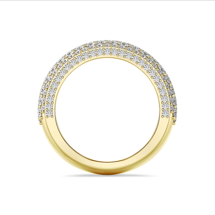 Anello su misura con mezza montatura e più file di diamanti