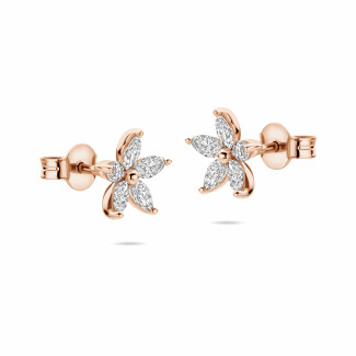 Orecchini - Orecchini Flowers con petali di diamanti taglio marquise