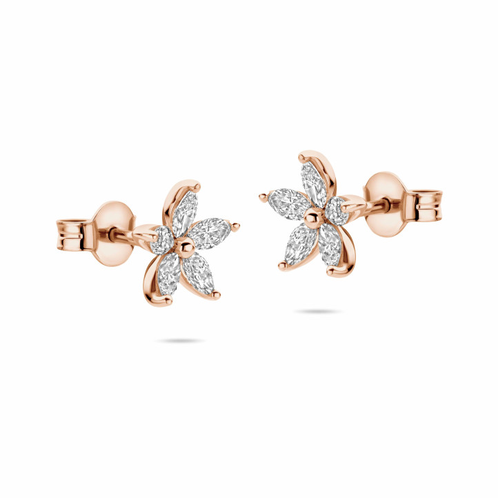 Orecchini Flowers con petali di diamanti taglio marquise