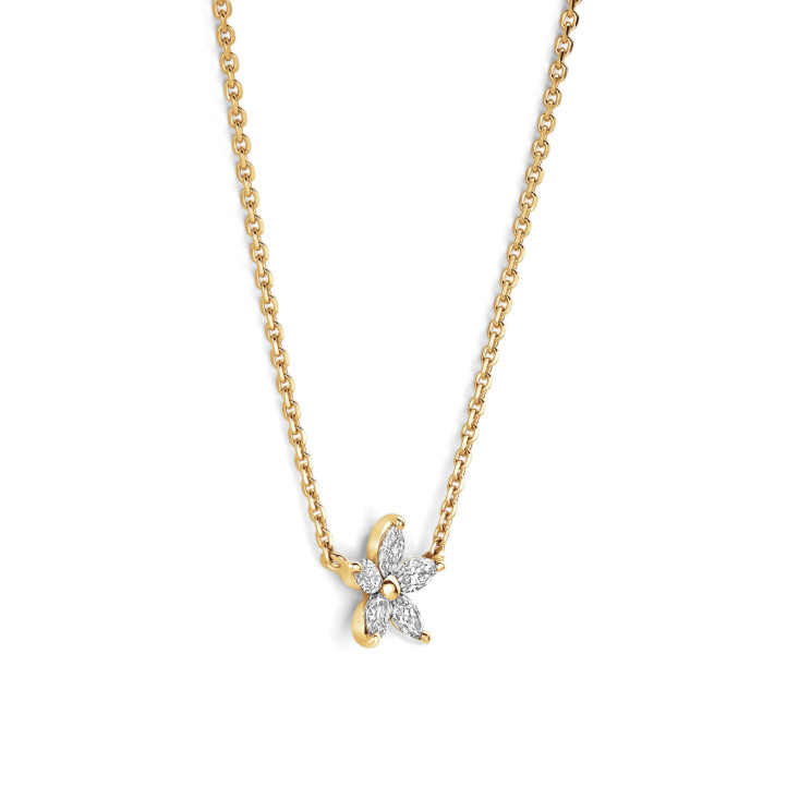 Pendente Flowers con petali di diamanti taglio marquise