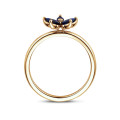 Anello Flowers con petali di zaffiro blu taglio marquise