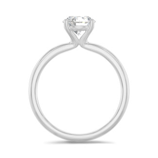 Anelli - Anello solitario da 1,00 carati in oro bianco con diamante rotondo 