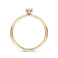 Anello solitario da 0,15 ct con diamante taglio Asscher in oro giallo