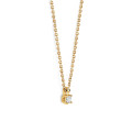 Pendente solitario da 0,15 ct in oro giallo con diamanti taglio asher