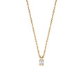 Pendente solitario da 0,15 ct in oro giallo con diamanti taglio radiante