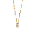 Pendente solitario da 0,15 ct in oro giallo con diamanti taglio radiante