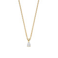 Pendente solitario 0,15ct in oro giallo con diamanti taglio goccia