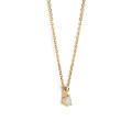 Pendente solitario 0,15ct in oro giallo con diamanti taglio goccia