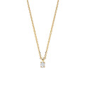 Pendente solitario da 0,15 ct con diamanti taglio ovale in oro giallo