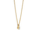 Pendente solitario da 0,15 ct con diamanti taglio ovale in oro giallo