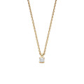 Pendente solitario da 0,15 ct, diamanti taglio rotondo in oro giallo