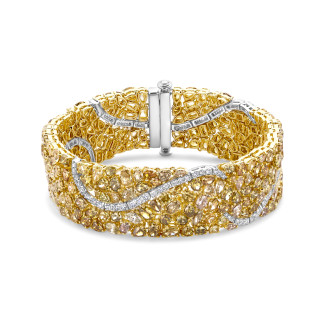 Bracciali - Unico nel suo genere - Bracciale Rivière da 26,01 ct in oro giallo e bianco
