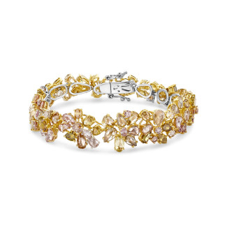 Bracciali - Bracciale unico nel suo genere in oro giallo e bianco 15,90 carati sfumato