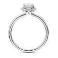 Anello con halo da 1,20 ct in oro bianco con diamante a marquise