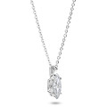 Pendente con diamante solitario da 1,00 carati con taglio a marquise in oro bianco