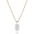 Pendente con diamante solitario da 1,00 carati con taglio a marquise in oro rosso