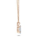 Pendente con diamante solitario da 1,00 carati con taglio a marquise in oro rosso