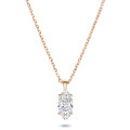 Pendente con diamante solitario da 1,00 carati con taglio a marquise in oro rosso