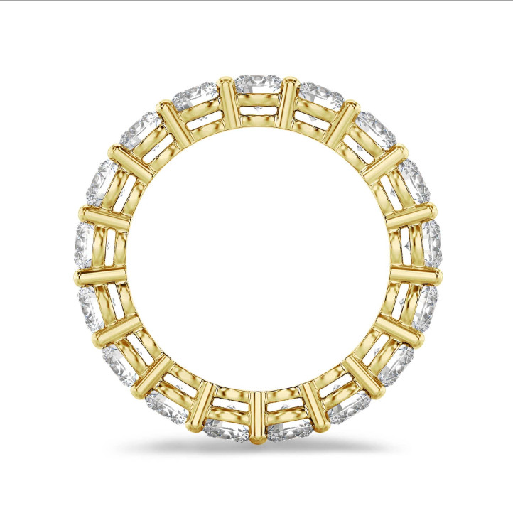 Anello eternity con diamanti da 3,40 carati in oro giallo