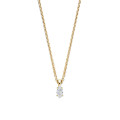 Pendente solitario 0,15ct in oro giallo con diamanti taglio marquise
