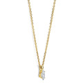 Pendente solitario 0,15ct in oro giallo con diamanti taglio marquise