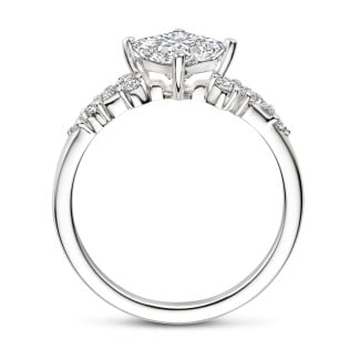 Fidanzamento - Anello solitario con diamante taglio princess da 1.00 carati in oro bianco