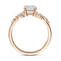 Anello solitario con diamante taglio cuscino da 1.00 carati in oro rosso