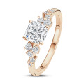 Anello solitario con diamante taglio cuscino da 1.50 carati in oro rosso