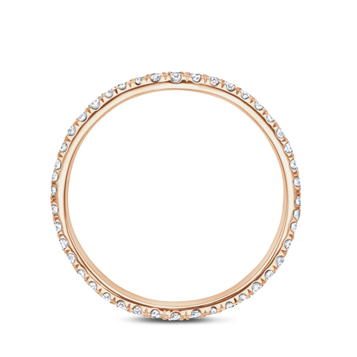 Anello eternity incastonato completo da 0,46 carati in oro rosso - si abbina a una selezione di anelli della collezione BAUNAT Iconic