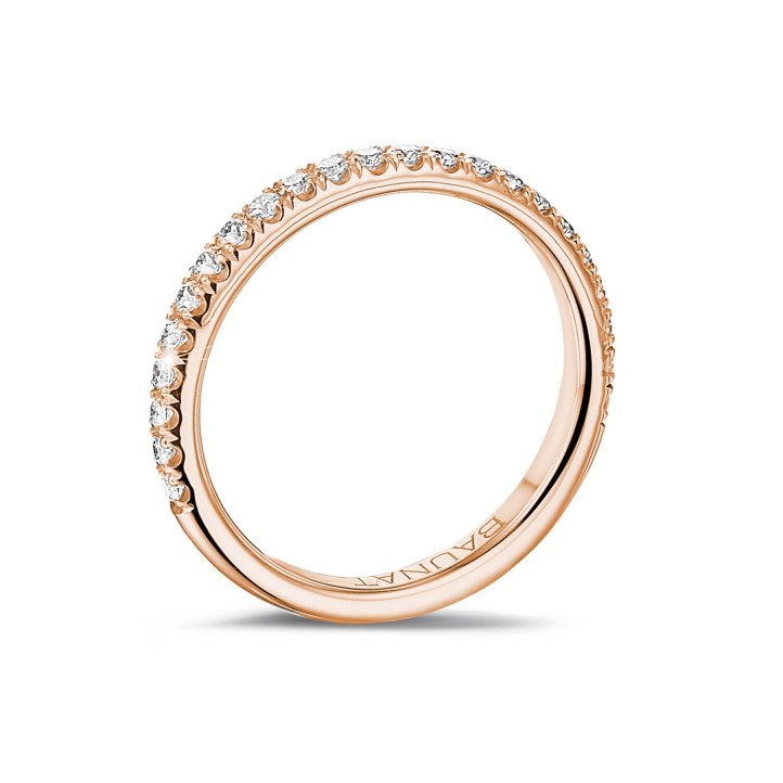 Anello eternity da 0,35 carati (mezzo giro) in oro rosso con diamanti rotondi