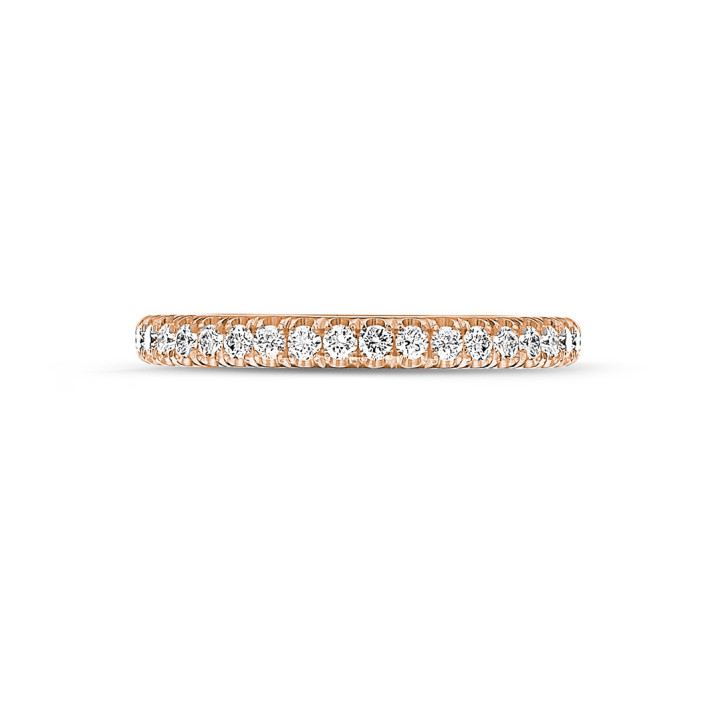 Anello eternity da 0,35 carati (mezzo giro) in oro rosso con diamanti rotondi