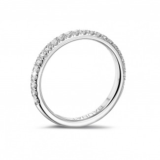 Fedi nuziali da donna - Anello eternity da 0,35 carati (mezzo giro) in platino con diamanti rotondi