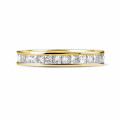 Anello eternity da 1,75 carati (set completo) in oro giallo con diamanti princess