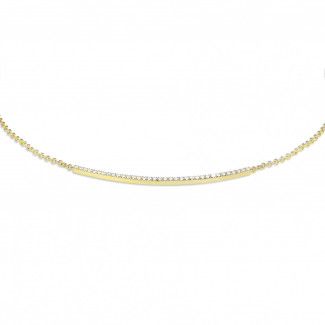 Gioielleria raffinata - Collana con diamante fine da 0,30 carati in oro giallo